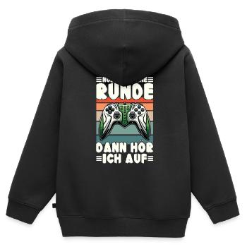 Nur Noch Eine Runde Dann Hör Ich Auf Konsolen - Kinder Premium Organic Zip Hoodie - Schwarz - Hinten - AI Model Kid Male (0cm)