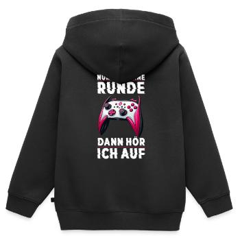 Nur Noch Eine Runde Dann Hör Ich Auf Konsolen - Kinder Premium Organic Zip Hoodie - Schwarz - Hinten - AI Model Kid Male (0cm)