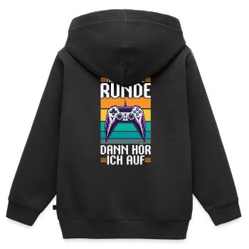 Nur Noch Eine Runde Dann Hör Ich Auf Konsolen - Kinder Premium Organic Zip Hoodie - Schwarz - Hinten - AI Model Kid Male (0cm)