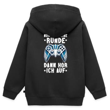 Nur Noch Eine Runde Dann Hör Ich Auf Konsolen - Kinder Premium Organic Zip Hoodie - Schwarz - Hinten - AI Model Kid Male (0cm)