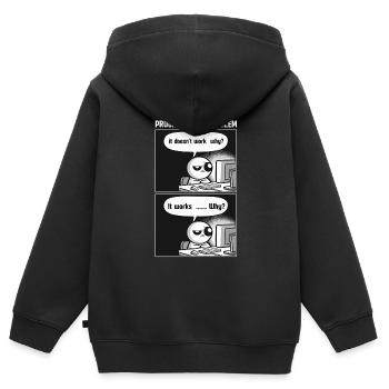 Programmer Computer Coding Software Developer - Kids Premium Organic Zip-up Hoodie - black - Back - AI Model Kid Male (0cm)