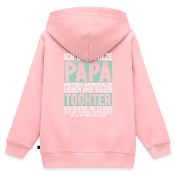 Papa Tochter Vatertag Vaterschaft Elternteil - Kinder Premium Organic Zip Hoodie - Rosa - Hinten - AI Model Kid Female (0cm)