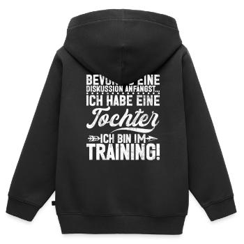 Papa Tochter Vatertag Vaterschaft Elternteil - Kinder Premium Organic Zip Hoodie - Schwarz - Hinten - AI Model Kid Male (0cm)
