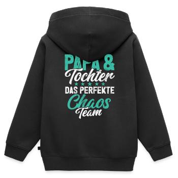Papa Tochter Vatertag Vaterschaft Elternteil - Kinder Premium Organic Zip Hoodie - Schwarz - Hinten - AI Model Kid Male (0cm)