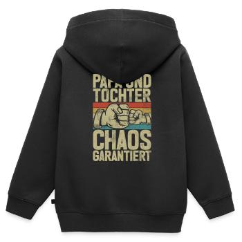 Papa Tochter Vatertag Vaterschaft Elternteil - Kinder Premium Organic Zip Hoodie - Schwarz - Hinten - AI Model Kid Male (0cm)