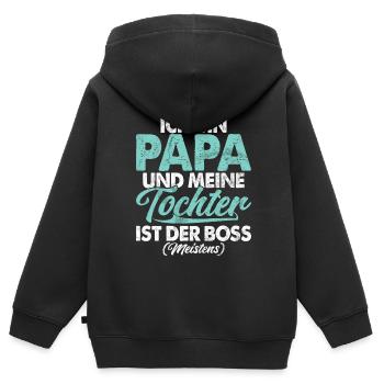 Papa Tochter Vatertag Vaterschaft Elternteil - Kinder Premium Organic Zip Hoodie - Schwarz - Hinten - AI Model Kid Male (0cm)