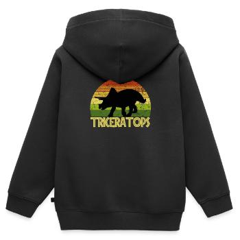 Triceratops - Kinder Premium Organic Zip Hoodie - Schwarz - Hinten - AI Model Kid Male (0cm)