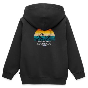 Hagues Peak Colorado - Kinder Premium Organic Zip Hoodie - Schwarz - Hinten - AI Model Kid Male (0cm)