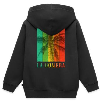 La Gomera Sommer Sonne Strand Meer Palmen - Kinder Premium Organic Zip Hoodie - Schwarz - Hinten - AI Model Kid Male (0cm)
