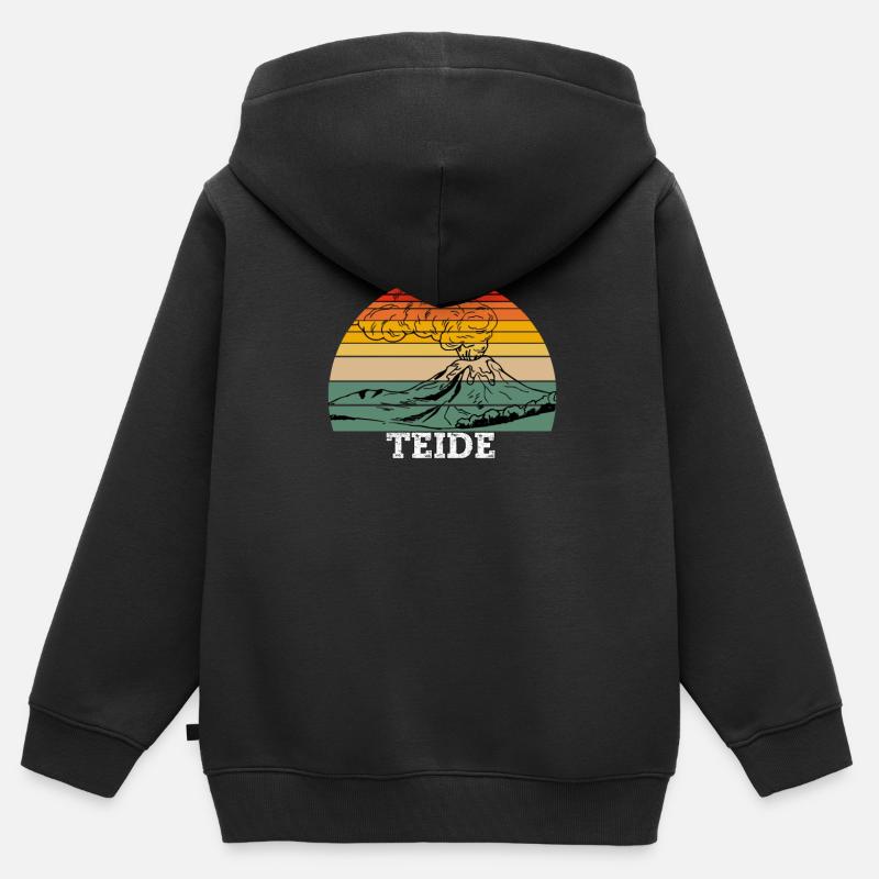 Teide - Sweat Premium à capuche zippé enfant bio - noir