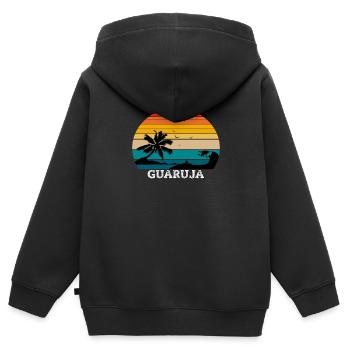 Guaruja São Paulo Beach - Kinder Premium Organic Zip Hoodie - Schwarz - Hinten - AI Model Kid Male (0cm)