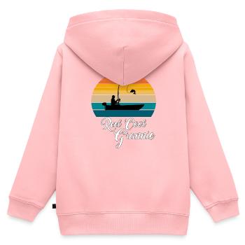 Reel Cool Grannie Fishing Gifts - Kinder Premium Organic Zip Hoodie - Rosa - Hinten - AI Model Kid Female (0cm)