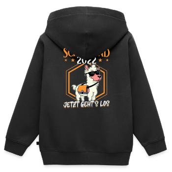 Schulkind 2022 Jetzt geht's los - Einschulung 2022 - Kinder Premium Organic Zip Hoodie - Schwarz - Hinten - AI Model Kid Male (0cm)