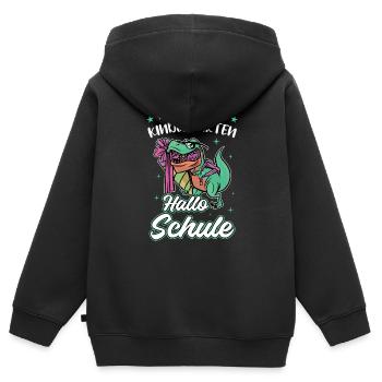 Tschüss Kindergarten Hallo Schule Einschulung 2022 - Kinder Premium Organic Zip Hoodie - Schwarz - Hinten - AI Model Kid Male (0cm)