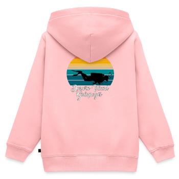 Darwin Island Galapagos Diving - Kinder Premium Organic Zip Hoodie - Rosa - Hinten - AI Model Kid Female (0cm)