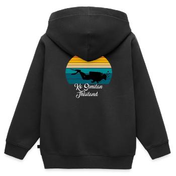 Ko Similan Thailand Diving - Kinder Premium Organic Zip Hoodie - Schwarz - Hinten - AI Model Kid Male (0cm)