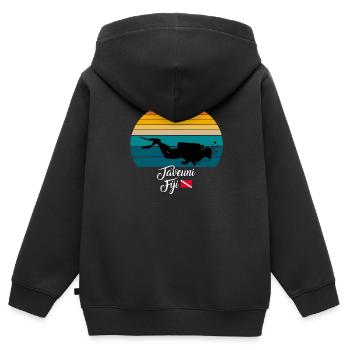 Taveuni Fiji Diving - Kinder Premium Organic Zip Hoodie - Schwarz - Hinten - AI Model Kid Male (0cm)