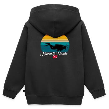 Îles Marshall Plongée sous-marine Poison - Sweat Premium à capuche zippé enfant bio - noir - Dos - AI Model Kid Male (0cm)