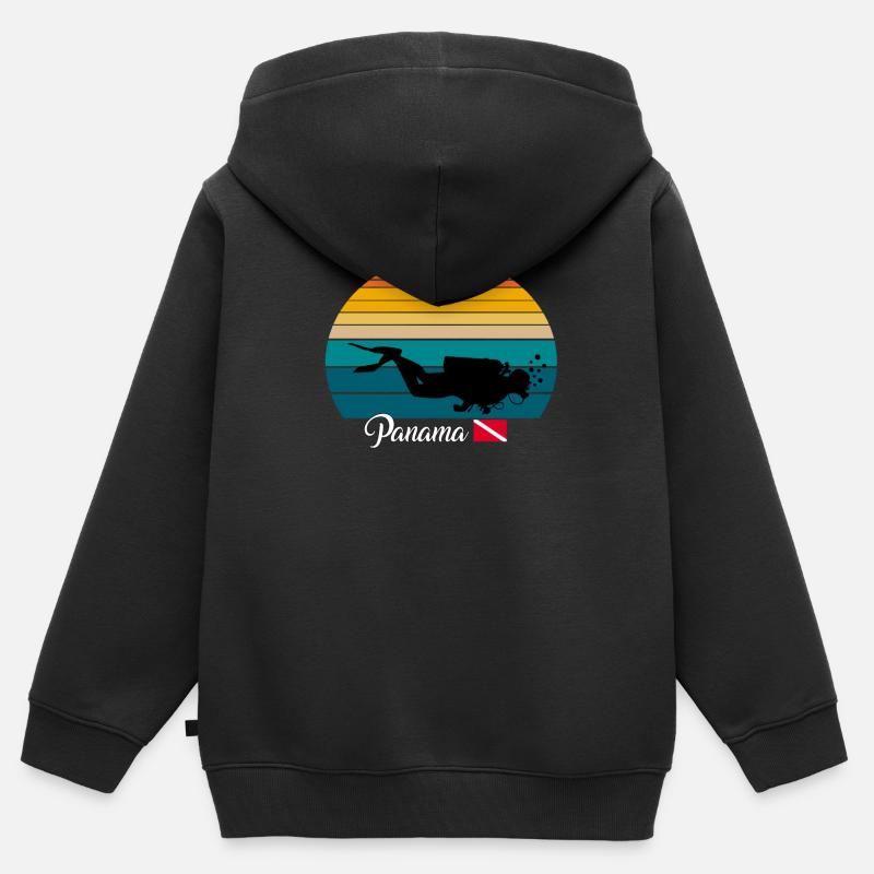 Panama Plongée sous-marine Poison - Sweat Premium à capuche zippé enfant bio - noir