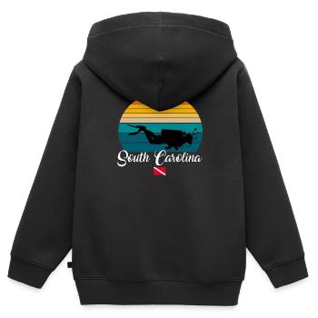 South Carolina Scuba Diving Gift - Kinder Premium Organic Zip Hoodie - Schwarz - Hinten - AI Model Kid Male (0cm)