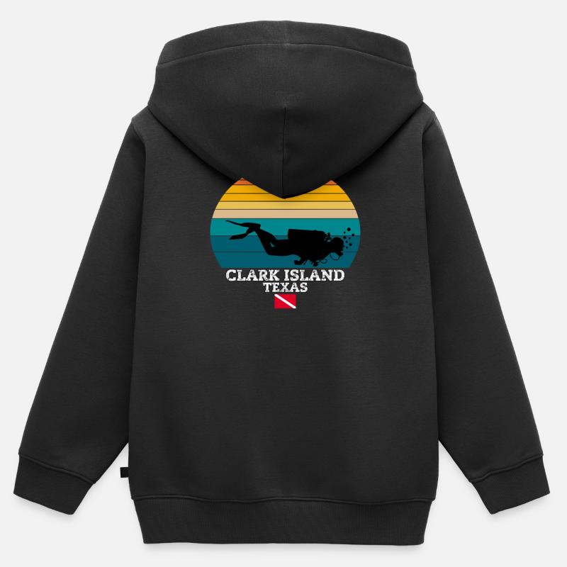 Clark Island Plongée sur l’île américaine - Sweat Premium à capuche zippé enfant bio - noir