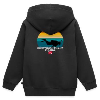 Honeymoon Island US Island Diving - Kids Premium Organic Zip-up Hoodie - black - Back - AI Model Kid Male (0cm)