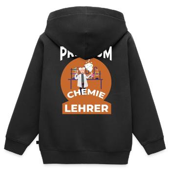 Chemie - Kinder Premium Organic Zip Hoodie - Schwarz - Hinten - AI Model Kid Male (0cm)