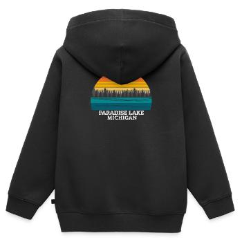 Paradise Lake Michigan - Kinder Premium Organic Zip Hoodie - Schwarz - Hinten - AI Model Kid Male (0cm)