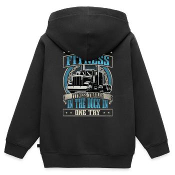 LKW Fahrer - Kinder Premium Organic Zip Hoodie - Schwarz - Hinten - AI Model Kid Male (0cm)