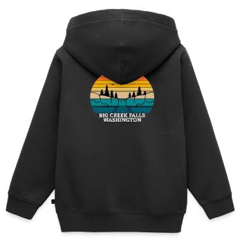 Big Creek Falls Washington - Kids Premium Organic Zip-up Hoodie - black - Back - AI Model Kid Male (0cm)