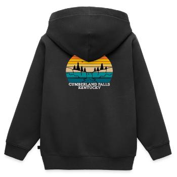 Cumberland Falls Kentucky - Kinder Premium Organic Zip Hoodie - Schwarz - Hinten - AI Model Kid Male (0cm)