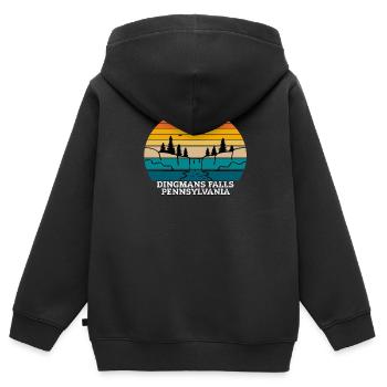 Dingmans Falls Pennsylvanie - Sweat Premium à capuche zippé enfant bio - noir - Dos - AI Model Kid Male (0cm)