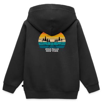 High Falls New York - Sweat Premium à capuche zippé enfant bio - noir - Dos - AI Model Kid Male (0cm)