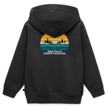 High Falls Caroline du Nord - Sweat Premium à capuche zippé enfant bio - noir - Dos - AI Model Kid Male (0cm)