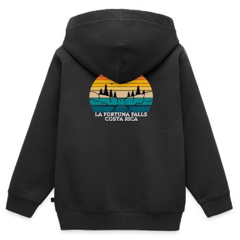 Chutes de La Fortuna Costa Rica - Sweat Premium à capuche zippé enfant bio - noir - Dos - AI Model Kid Male (0cm)