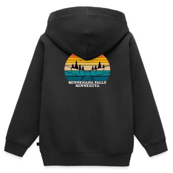 Minnehaha Falls Minnesota - Sweat Premium à capuche zippé enfant bio - noir - Dos - AI Model Kid Male (0cm)