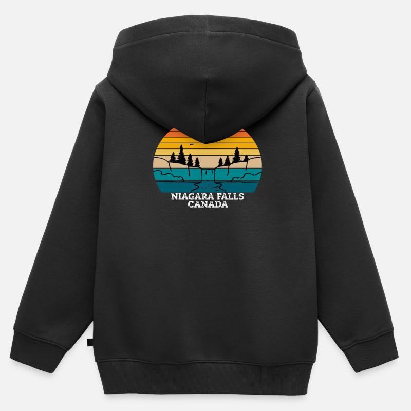 Niagara Falls Canada - Sweat Premium à capuche zippé enfant bio - noir