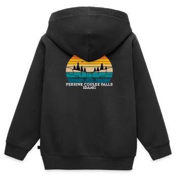Perrine Coulee Falls (Idaho) - Sweat Premium à capuche zippé enfant bio - noir - Dos - AI Model Kid Male (0cm)