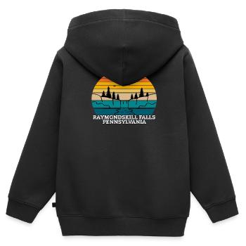 Raymondskill Falls Pennsylvanie - Sweat Premium à capuche zippé enfant bio - noir - Dos - AI Model Kid Male (0cm)