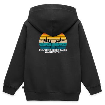 Sulphide Creek Falls Washington - Kids Premium Organic Zip-up Hoodie - black - Back - AI Model Kid Male (0cm)