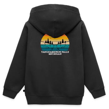 Tahquamenon Falls Michigan - Kids Premium Organic Zip-up Hoodie - black - Back - AI Model Kid Male (0cm)