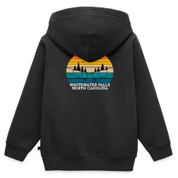 Whitewater Falls North Carolina - Kids Premium Organic Zip-up Hoodie - black - Back - AI Model Kid Male (0cm)