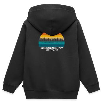 McCone County Montana - Kinder Premium Organic Zip Hoodie - Schwarz - Hinten - AI Model Kid Male (0cm)