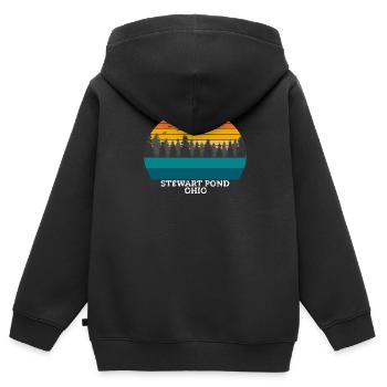 Stewart Pond Ohio - Kinder Premium Organic Zip Hoodie - Schwarz - Hinten - AI Model Kid Male (0cm)