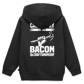 Tischler - Kinder Premium Organic Zip Hoodie - Schwarz - Hinten - AI Model Kid Male (0cm)
