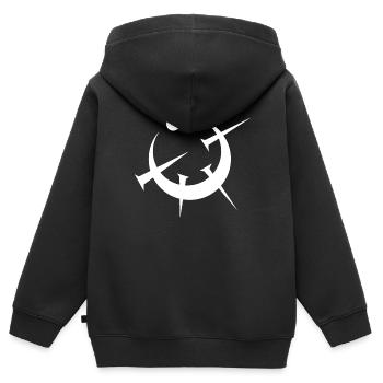 Sturmlichtarchiv - Kinder Premium Organic Zip Hoodie - Schwarz - Hinten - AI Model Kid Male (0cm)