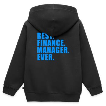 BEST FINANCE MANAGER EVER GESCHENK BANK BANKER MBA - Kinder Premium Organic Zip Hoodie - Schwarz - Hinten - AI Model Kid Male (0cm)