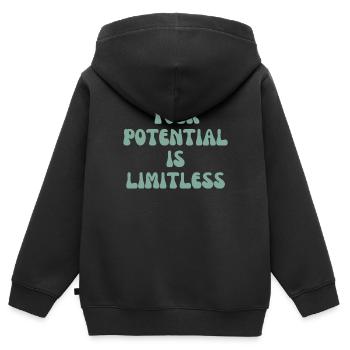 Votre potentiel est illimité - Sweat Premium à capuche zippé enfant bio - noir - Dos - AI Model Kid Male (0cm)