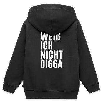 Je ne connais pas Digga - Sweat Premium à capuche zippé enfant bio - noir - Dos - AI Model Kid Male (0cm)