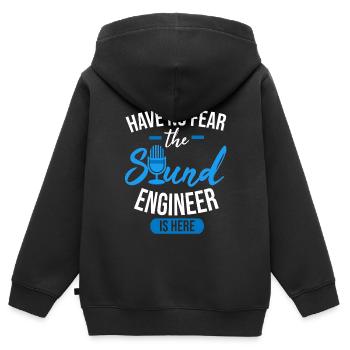 Tontechnicien Shirt Audio Ingénieur Sound Geschenk - Sweat Premium à capuche zippé enfant bio - noir - Dos - AI Model Kid Male (0cm)